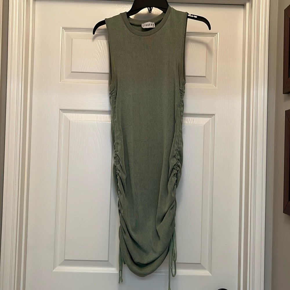 LIONESS Military Minds Mini Dress green medium size.
